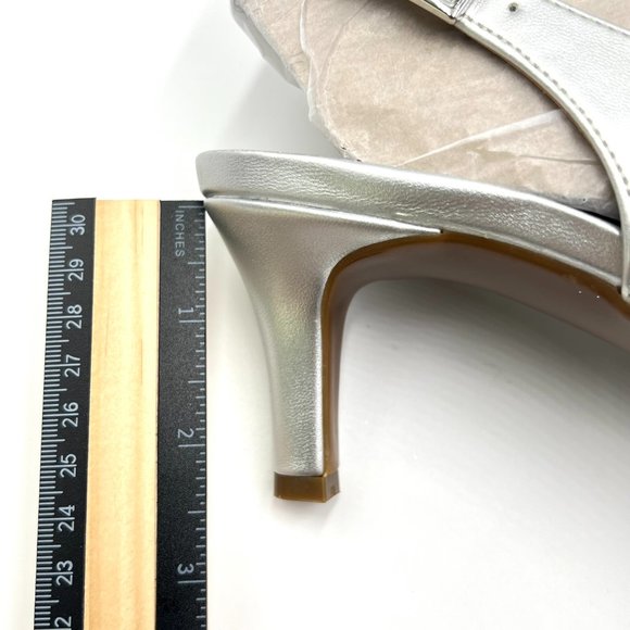 Naturalizer‎ Size 7.5 Silver Metallic Glitter Strappy Dress Sandals Heels Shoes - Picture 12 of 12